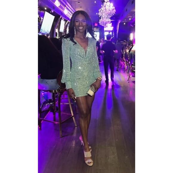 Ieena for Mac Duggal Sequin Blouson Sleeve Dress Size 12 - Picture 8 of 12